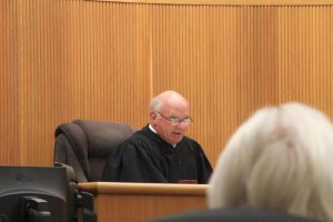 San Luis Obispo County Superior Court Judge John Trice makes comments about the case after statements were read into the record from those affected by Bret Landen's actions on Sept. 11, 2015. Photo by Heather Young