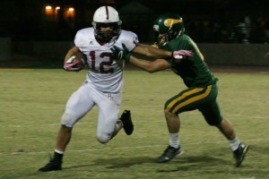 Paso High's Nathaniel Harris moves past a Kingsburg player during the Bearcats'  28-21 overtime victory on Friday night.  Photo courtesy of Jennifer Railsback.