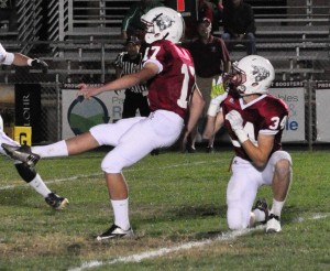 PRHS kicker Bryce Pasky was 5 for 5 on PATs for the Bearcats in Friday's CIF games against the Hart Indians.