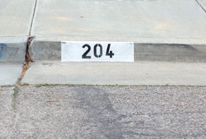 is the city painting address numbers on curb?