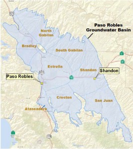 map of the Paso Robles Groundwater Basin