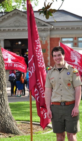 PR Troop 60 scout & PRHS senior Joseph Fairchild organized efforts for flags lining Spring St. and throughout the city park as well as the flag ceremony as part of his Eagle Scout project.