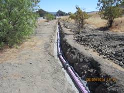 Installation of a recycled-water pipeline by Caltrans in San Luis Obispo.