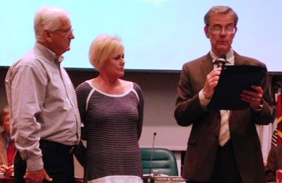 Jim and Mary Walters with Mayor Steve Martin.
