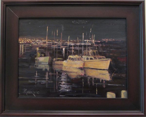 Mark Ruszczycky's oil painting, Morro Bay Nocturne.