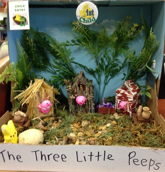 The Three Little Peeps diorama