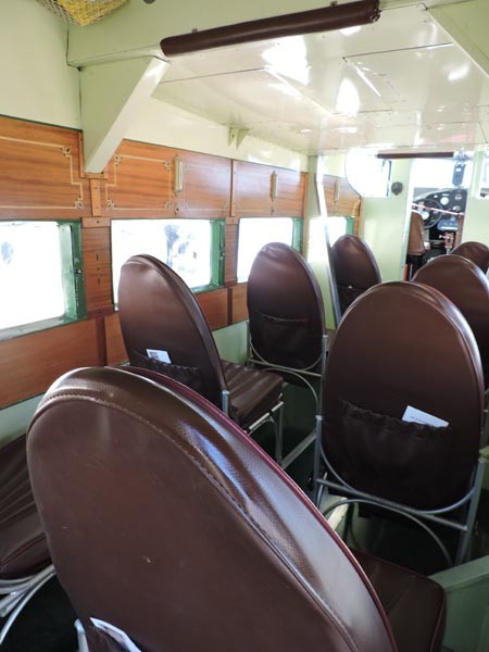 A view of the interior, which seats 8 passengers. Photo by Skye Ravy. 
