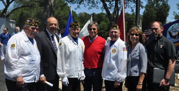 Assemblyman Katcho Achadjian, second from left, was the guest speaker at this year's Memorial Day service at the Paso Robles District Cemetery. With him are American Legion Post 50 members Ashley White, Ed Tedeschi and Kevin Bohn along with Roblans of the Year, John and Marjorie Hamon, and Deacon Ed Callahan of St. Rose Parish. Photo by Meagan Friberg