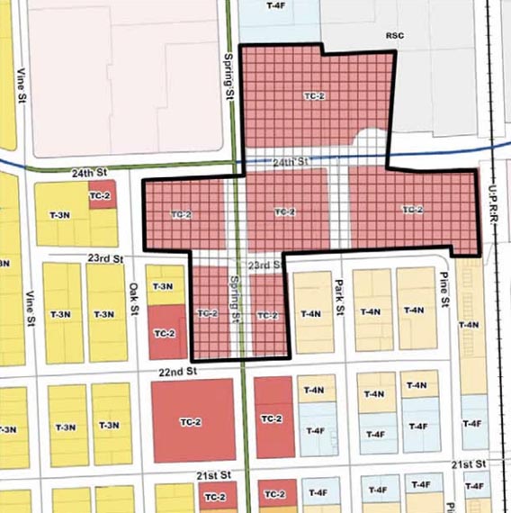A map of the new zoning amendment, which the council approved Tuesday night.