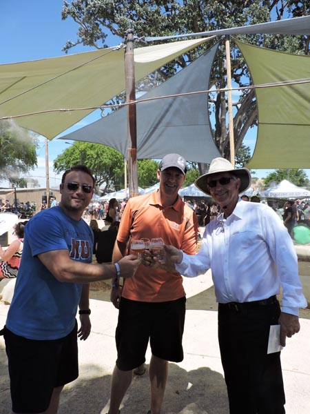 Councilman Steve Gregory was in attendance, posing here with his two friends Craig Bonelli Jr. and Steve Kroener of Silver Horse Winery and Krobar distillery.