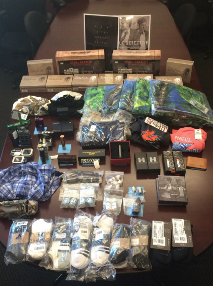 The stolen property included numerous items of clothing, DVD box sets, and numerous items of “vaping” equipment.