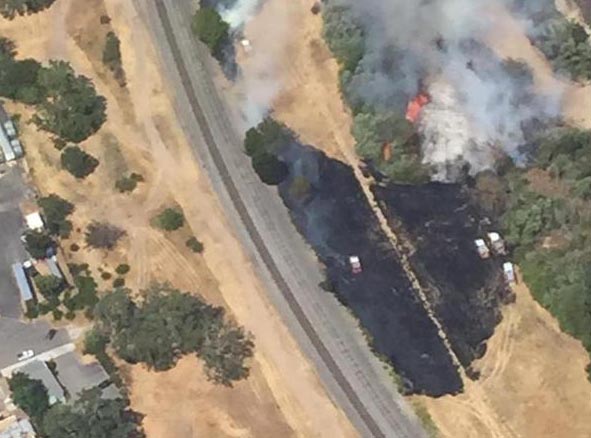 An aerial l photo of the fire. Courtesy of Cal Fire.