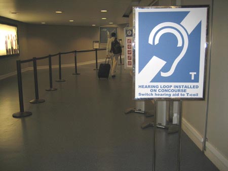 An example of a hearing loop installed at Gerald R. Ford International Airport in Grand Rapids, Michigan. Photo from hearingloops.org.