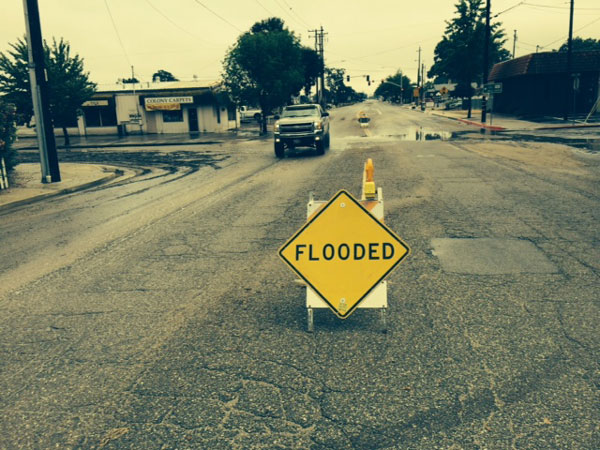 18th street flooded in Paso Robles