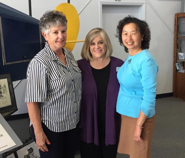 Estrella Warbirds Museum Past President and Docent Betty Miller; EWM Museum Curator  Jill Thayer, ; and SLO Community Foundation Director of Grants & Programs Janice Fong Wolf. 