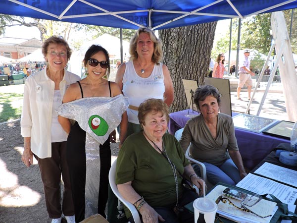 The ladies of the Main Street Association, who organize the festival, manning the information booth. 