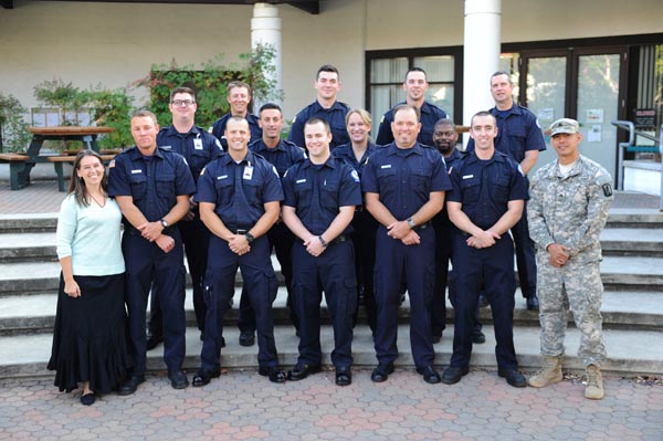 A photo of the graduating class. On the left is Paramedic Program Director Heather Tucker. Courtesy photo.