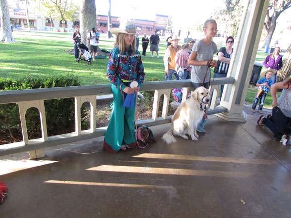 Children's best dressed and best behaved pets: Krista Atkins and Ginger and Maya Castelli and Bently