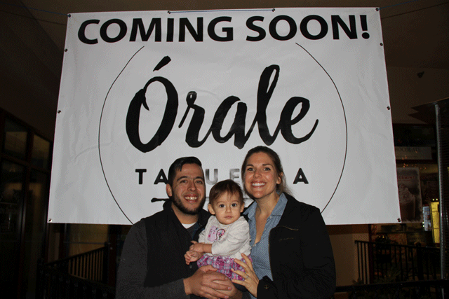 Joel, Isabella and Kristin Casillas in front of their new restaurant, Órale Taqueria, in Paso Robles. Photo by Heather Young