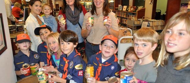 Pack 92 Tiger Cub Den, Paso Robles City Library, Can Your Fines, Library Manager Karen Christiansen, Meagan Friberg