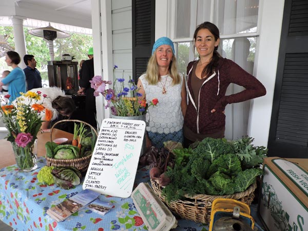Templeton Valley Farms Owner Trina Baumsteiger and Stephanie Rynning rock out to the 70s and organic produce.