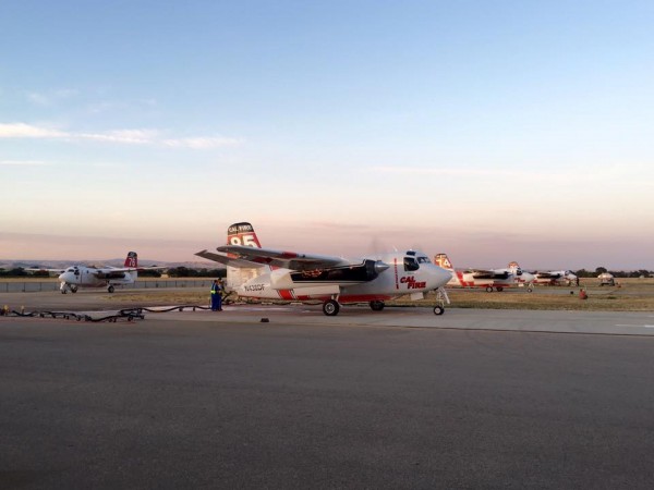 Paso Air Attack Base fueling planes and loading with retardant. 