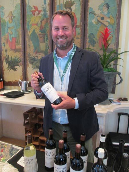 Kris Jones, Southern California Sales specialist for Ancient Peaks Winery at Stars of California tasting event at the Peninsula Hotel in Beverly Hills.