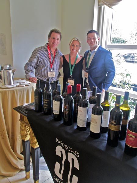 At the CAB Collective table, Mark Plasch of Vina Robles, Ashley Leslie of Sextant and Jon Margene of Chateau Margene at Stars of California tasting event at the Peninsula Hotel in Beverly Hills.