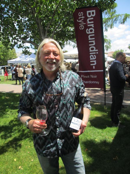 Winemaker Terry Culton in charge of the Windward booth in the Burgundian-style section.