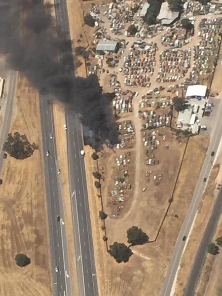 fire in salvage yard paso robles
