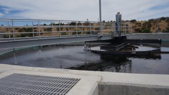 Wastewater Treatment Plant secondary clarifier.