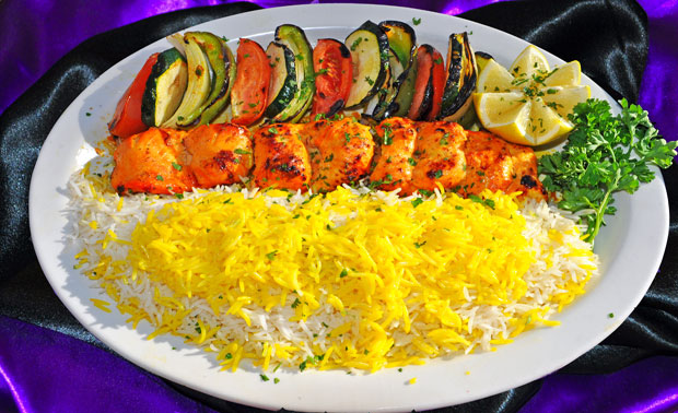 Persian-style chicken shishkabob.