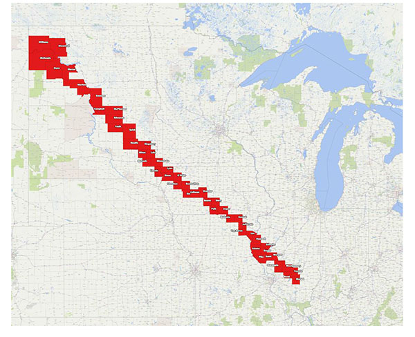 A map of the Dakota Pipeline path was included in the petition for a Standing Rock resolution.