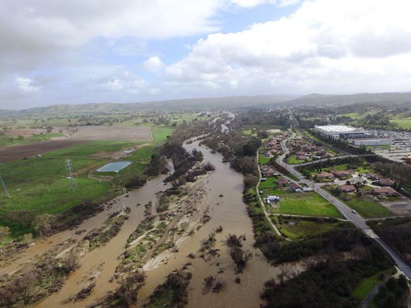 aerial photo of salinas river paso robles