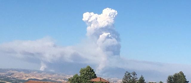 Garza Fire seen from Paso Robles