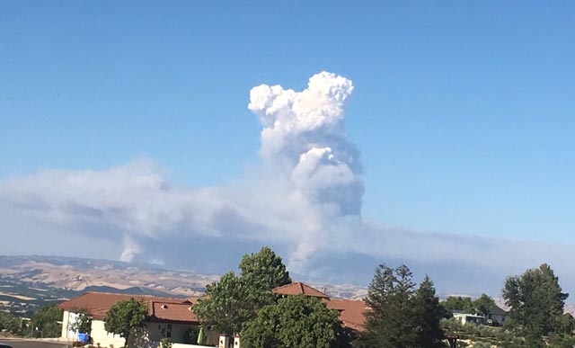 Garza Fire seen from Paso Robles