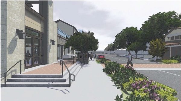 Proposed outside cafe and crosswalk