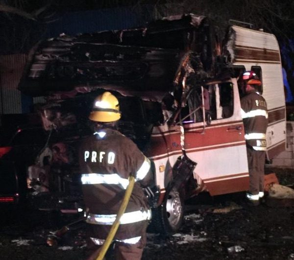 Fire Paso Robles motor home