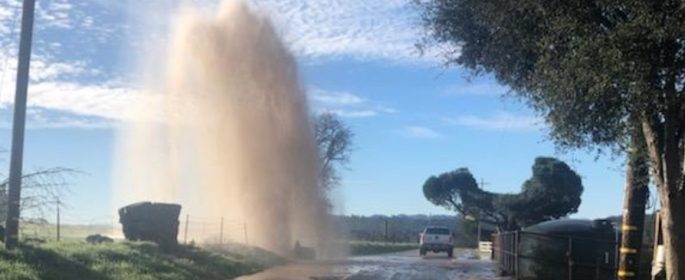 water line busts in Atascadero