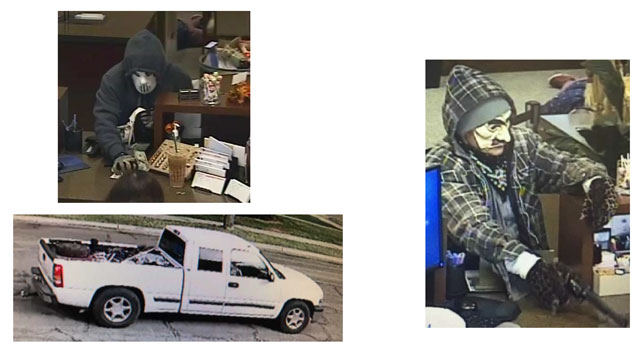bank robbery suspects and suspected get-away-vehicle