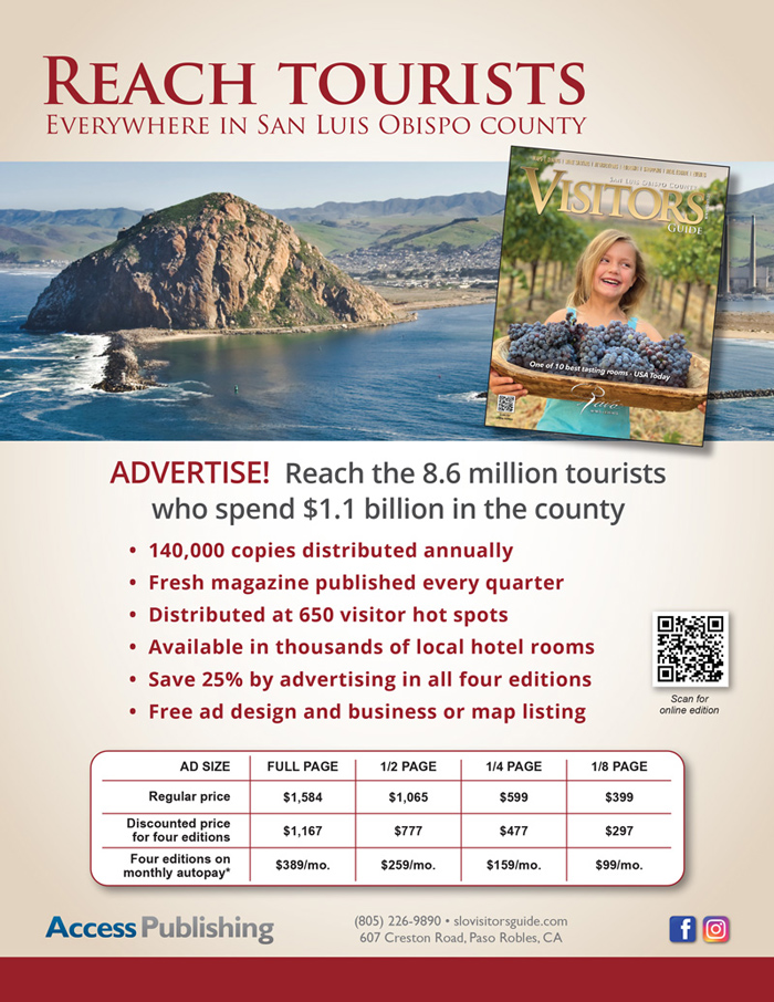 SLO Visitors Guide rate card 2022