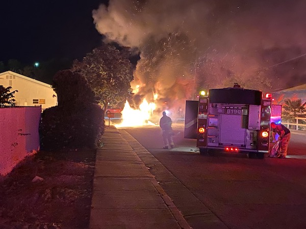 Motorhome destroyed by fire Sunday evening in Paso Robles