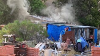 Structure used for gunsmithing and ammunition storage catches fire in Atascadero