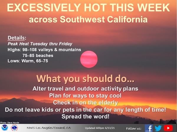 Excessive heat warning for North County in effect this week