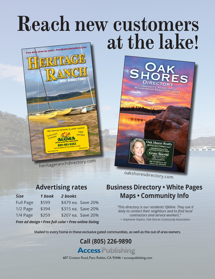 advertise in Heritage Ranch and Oak Shores