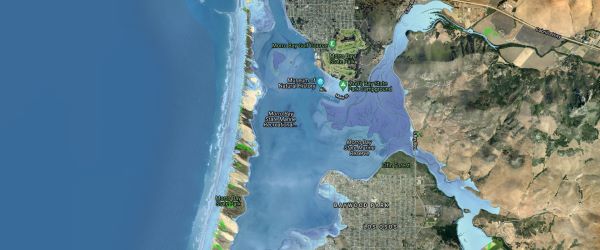 Map of sea level rise 16.4 feet