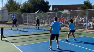 Pickleball in action