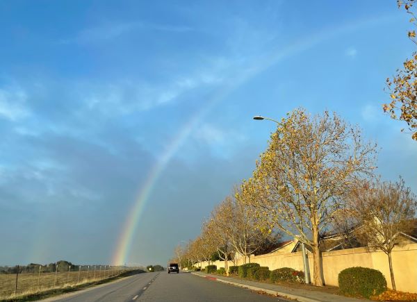 rainbow over Meadowlark Farms Neighborhood
