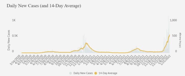 14 day average of cases