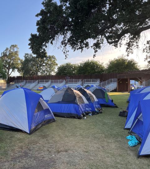 Tents set up at paso robles events center